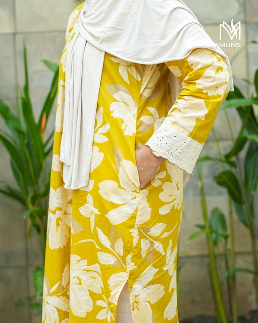 Golden Petal Modest Kurti
