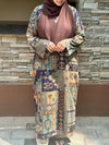 Navy Blue Rug Print Kurti (Long)